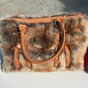 Light brown, faux fur purse